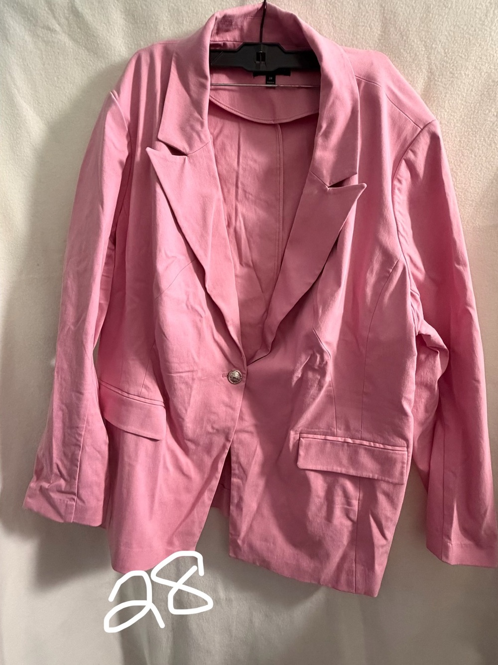 Women's Pink Single-Button Blazer Jacket